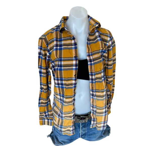 Toy Story Plaid Flannel Shirt Shacket SMALL Oversize Upcycle Unique Aliens Claw - Picture 4 of 6